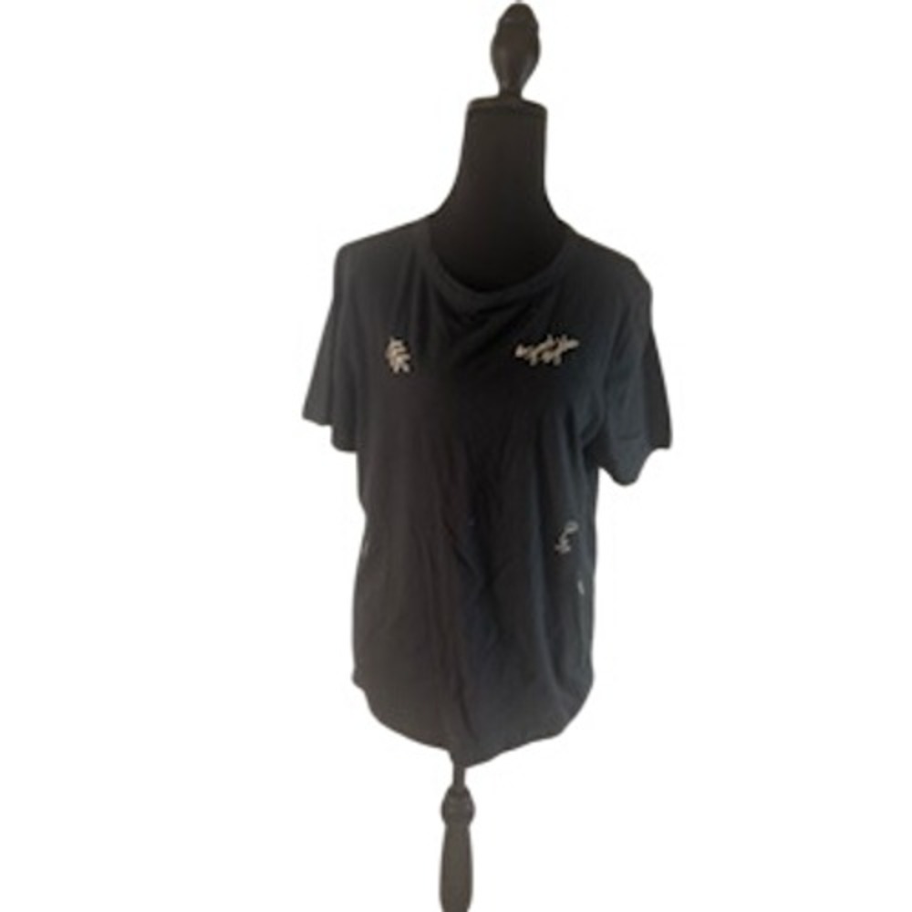 Universal Thread Goods Co Womens Black Embroidered Do Good Together T-Shirt M